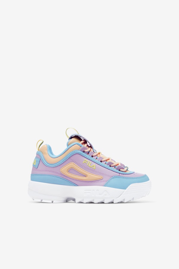 Blue/White/Orchid Fila Outlets Big Kids' Disruptor 2 Premium