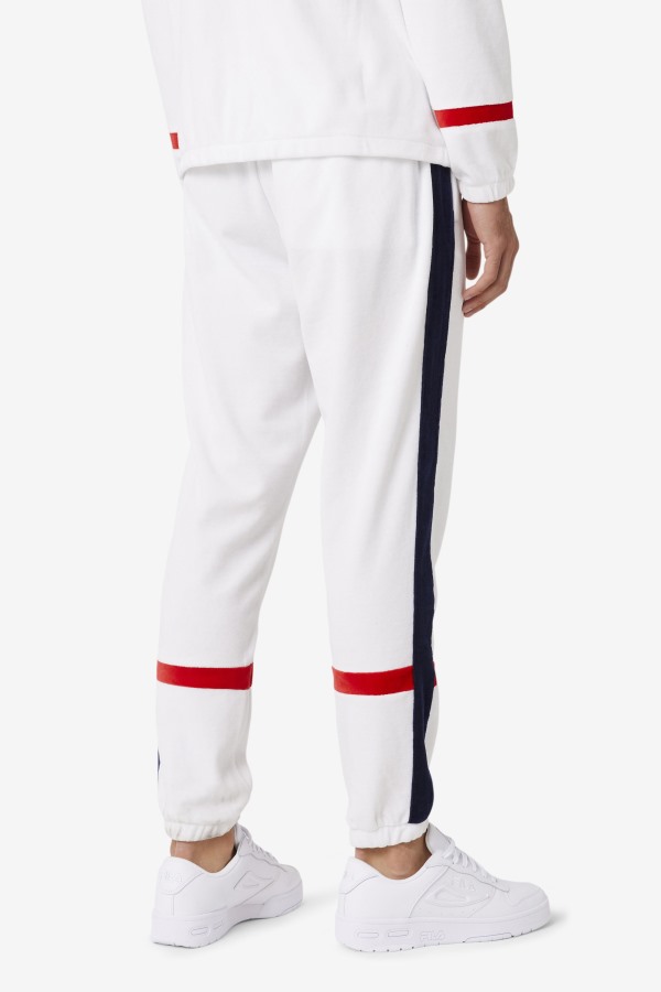 Fila Outlets White/Navy/Red Ravid Velour Pant