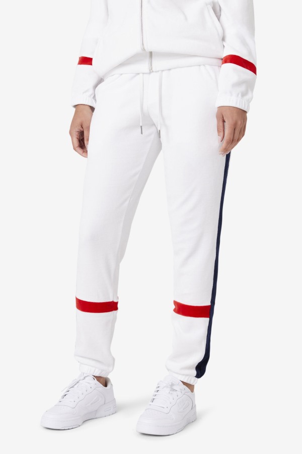 Fila Outlets White/Navy/Red Ravid Velour Pant