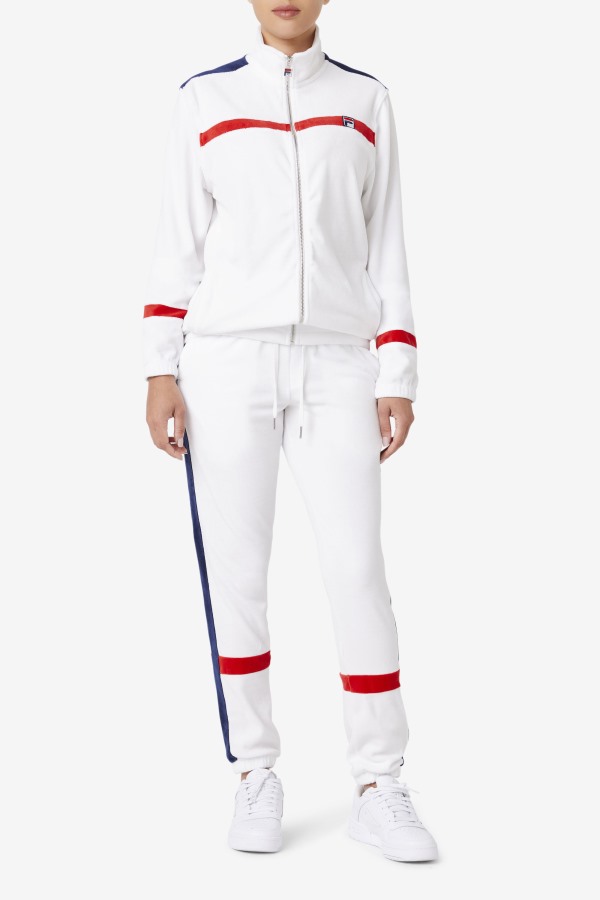 Fila Outlets White/Navy/Red Ravid Velour Pant