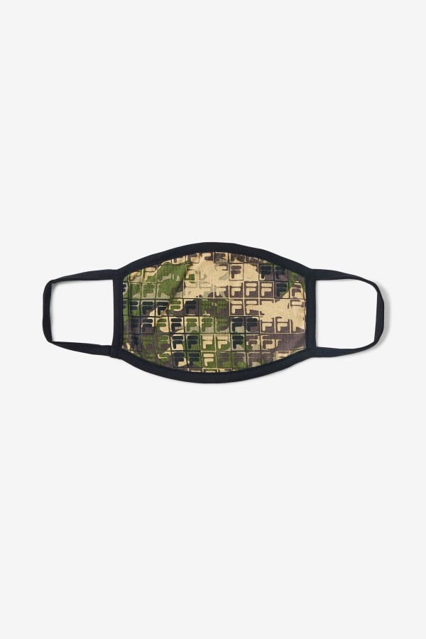 Green Camo Multi Fila Outlets Camouflage Logo Face Mask