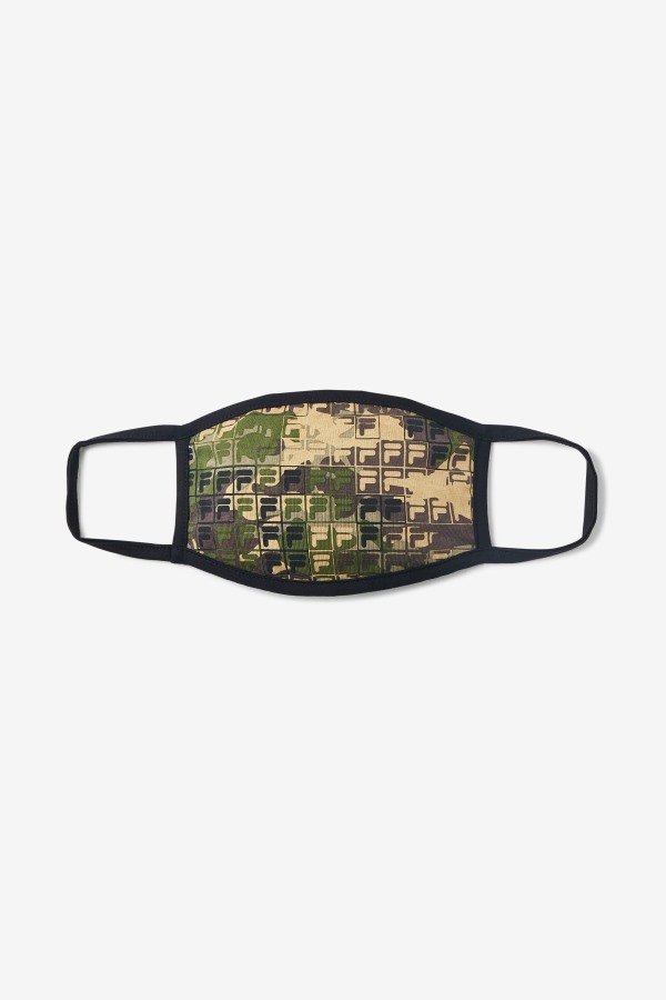 Green Camo Multi Fila Outlets Camouflage Logo Face Mask