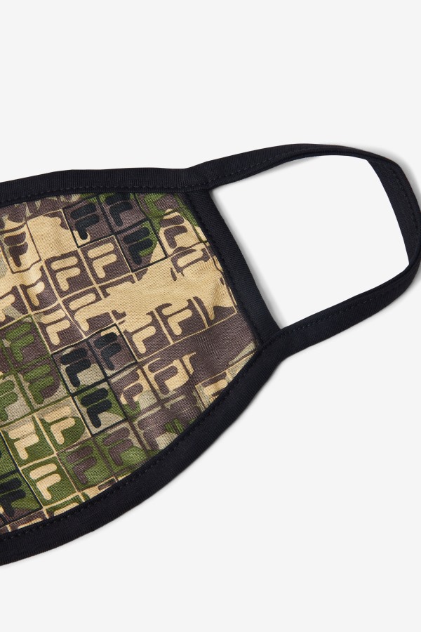 Green Camo Multi Fila Outlets Camouflage Logo Face Mask
