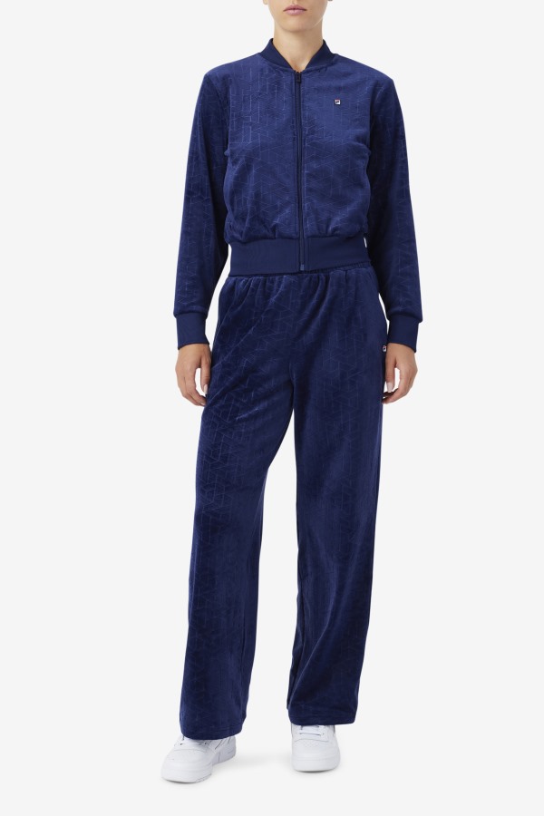 Devika Velour Track Pant Fila Outlets Navy