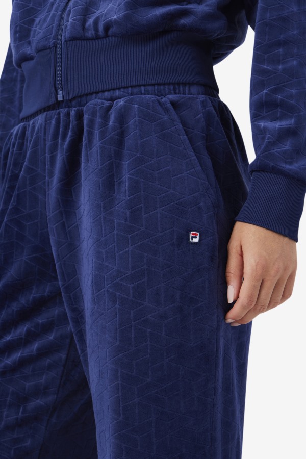 Devika Velour Track Pant Fila Outlets Navy