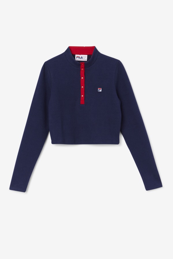 Navy Fila Outlets Josie Half Zip Top