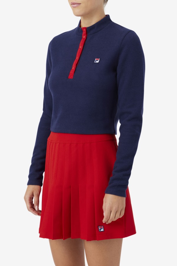 Navy Fila Outlets Josie Half Zip Top