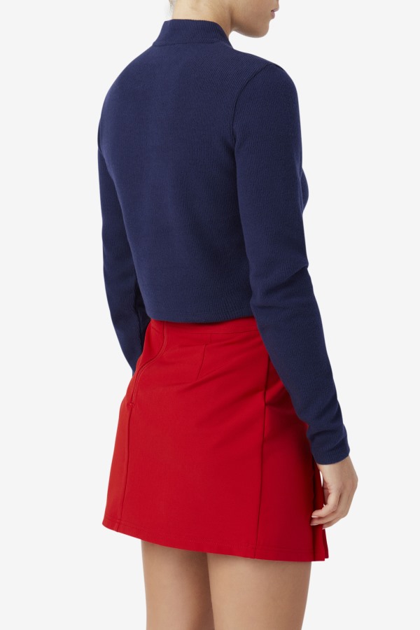 Navy Fila Outlets Josie Half Zip Top