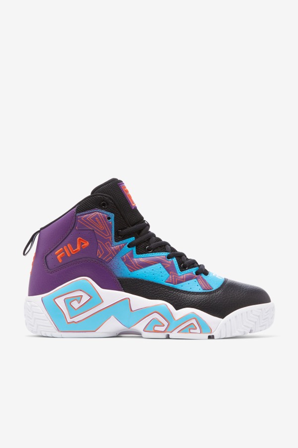 Black/White/Purple Men's MB Fila Outlets