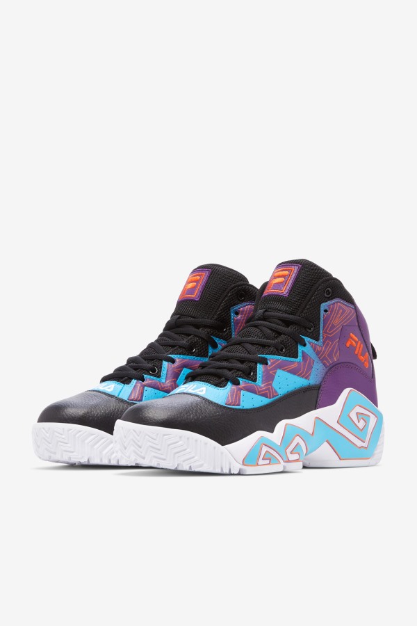 Black/White/Purple Men\'s MB Fila Outlets
