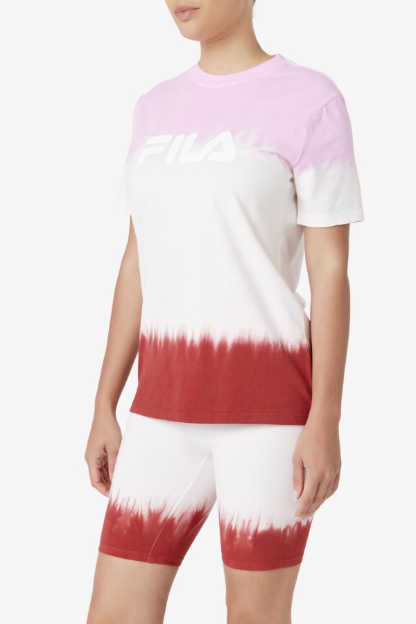 Pirouette/White/Earth Red Fila Outlets Alivia Tie Dye Tee