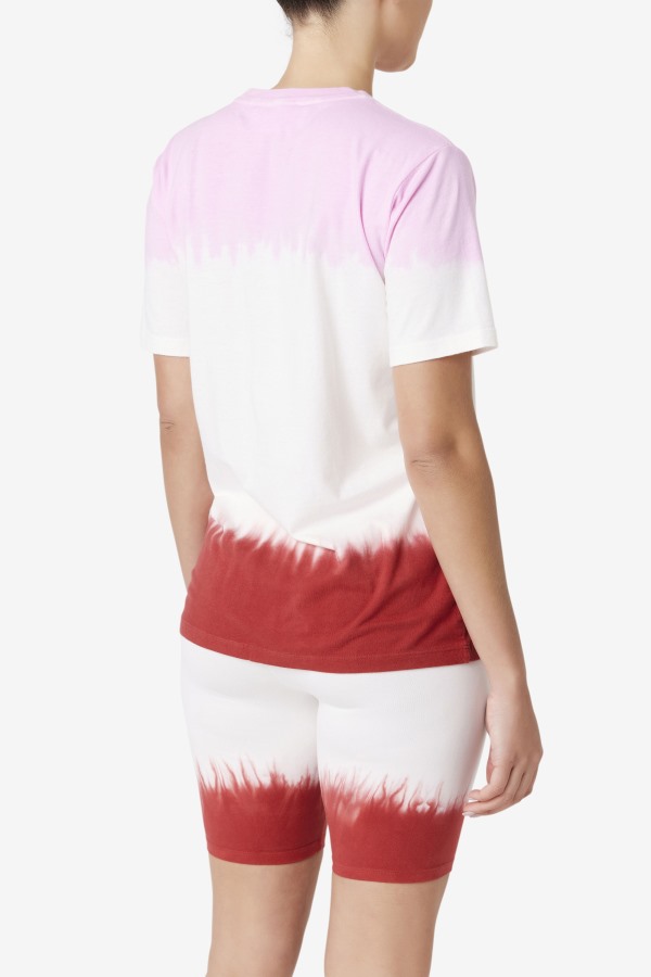 Pirouette/White/Earth Red Fila Outlets Alivia Tie Dye Tee