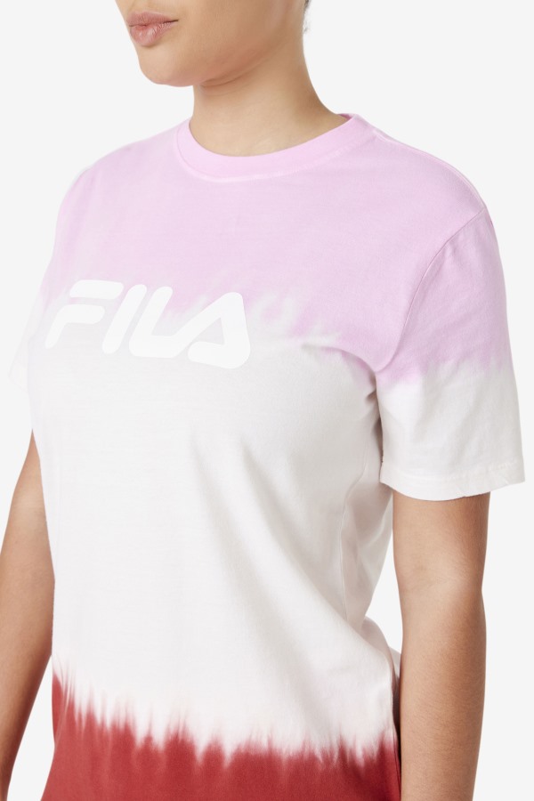 Pirouette/White/Earth Red Fila Outlets Alivia Tie Dye Tee