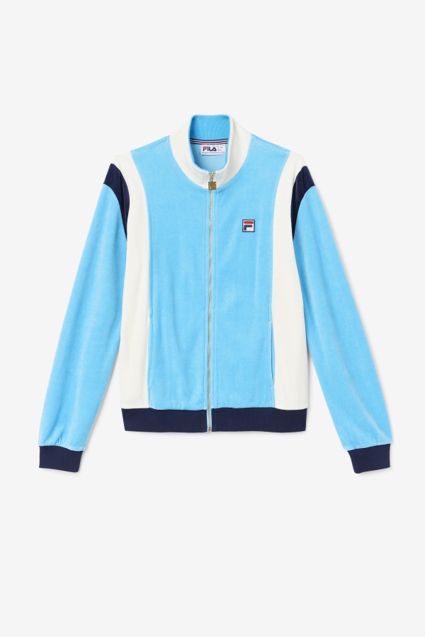 Fila Outlets Floyd Velour Jacket Aquarius/Egret/Navy