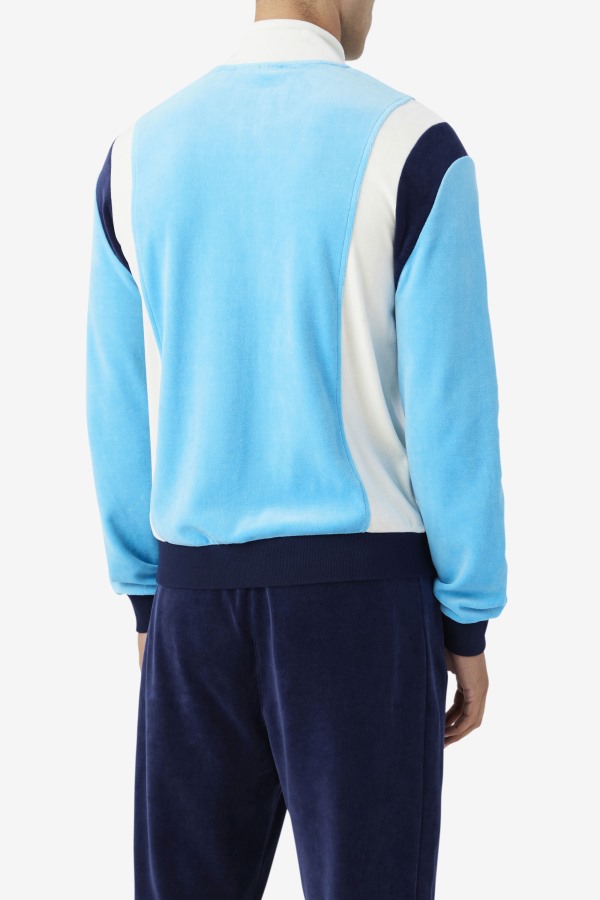 Fila Outlets Floyd Velour Jacket Aquarius/Egret/Navy