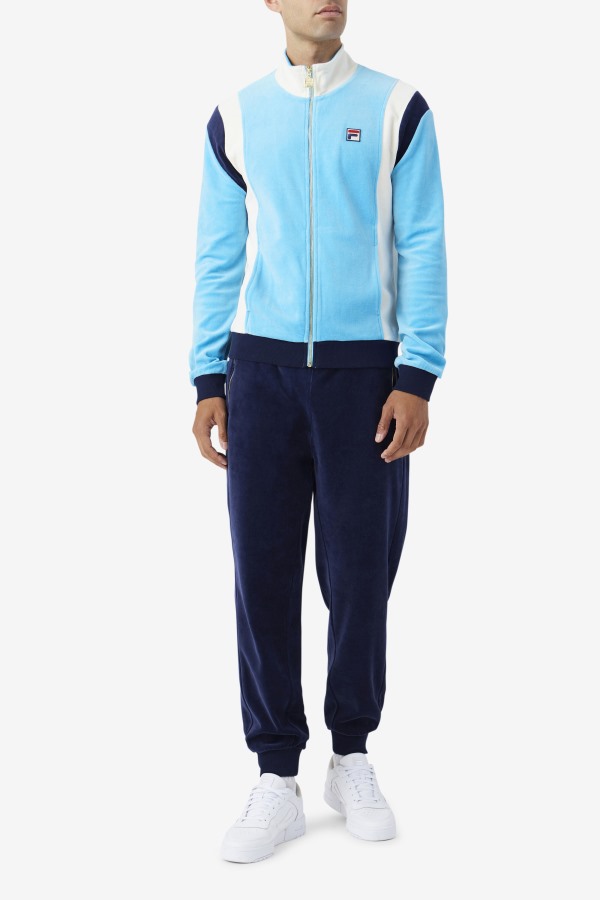 Fila Outlets Floyd Velour Jacket Aquarius/Egret/Navy