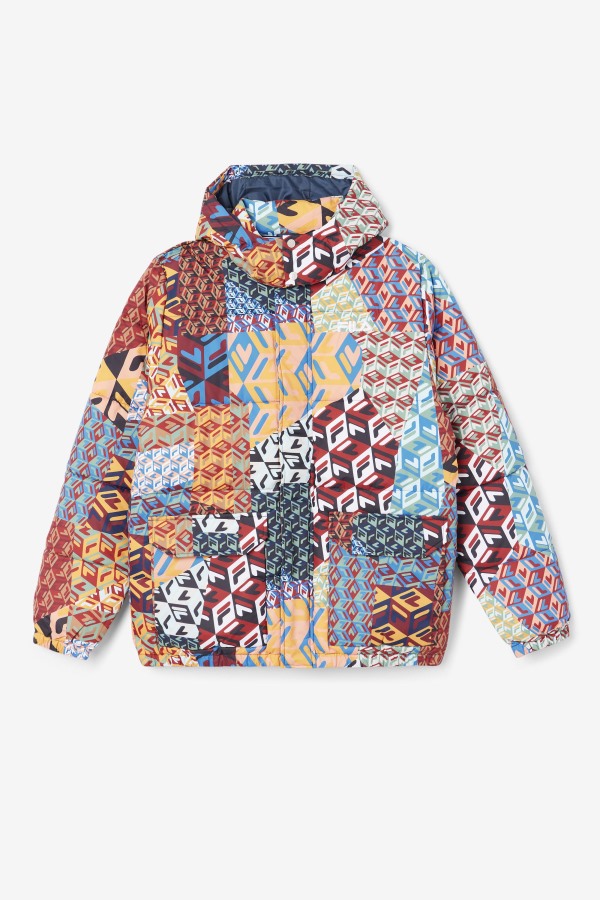 Vostok Outdoor Puffer Jacket Fila Outlets Ocean/Yellow/White