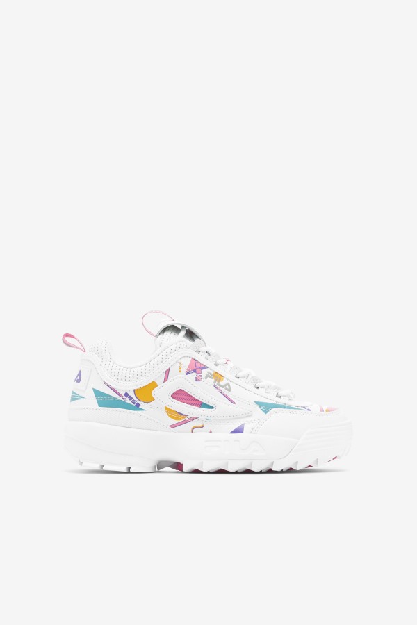 White/Bubblegum/Blue Big Kids' Disruptor 2 Premium Fila Outlets