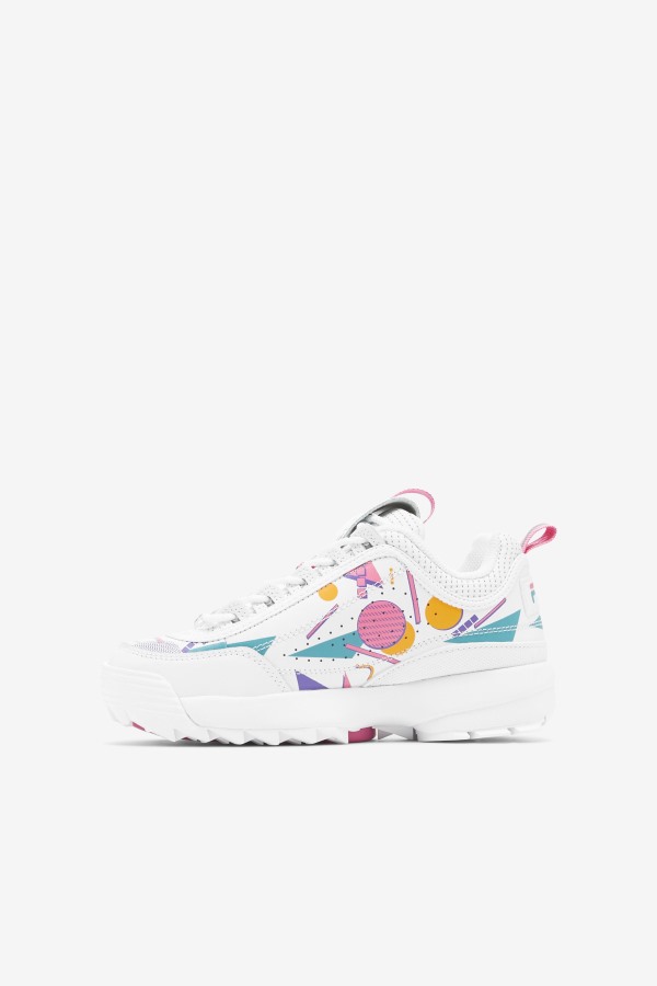 White/Bubblegum/Blue Big Kids\' Disruptor 2 Premium Fila Outlets