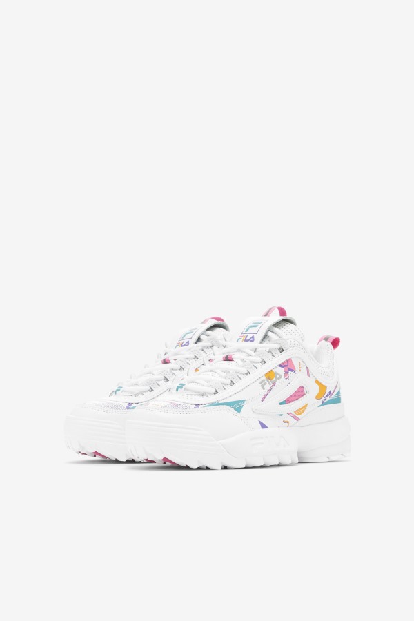 White/Bubblegum/Blue Big Kids\' Disruptor 2 Premium Fila Outlets