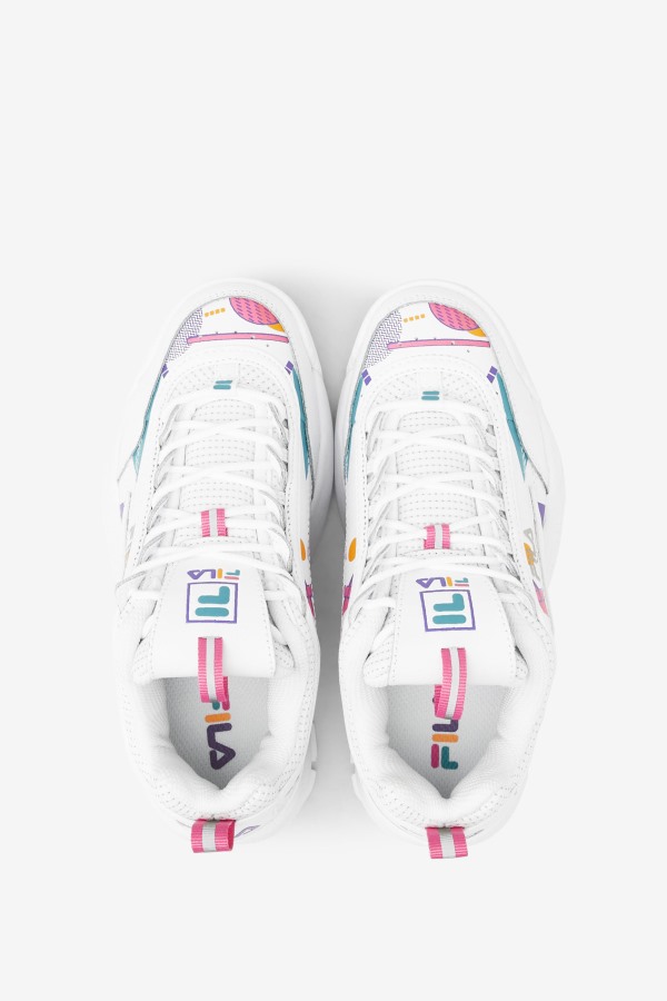 White/Bubblegum/Blue Big Kids\' Disruptor 2 Premium Fila Outlets