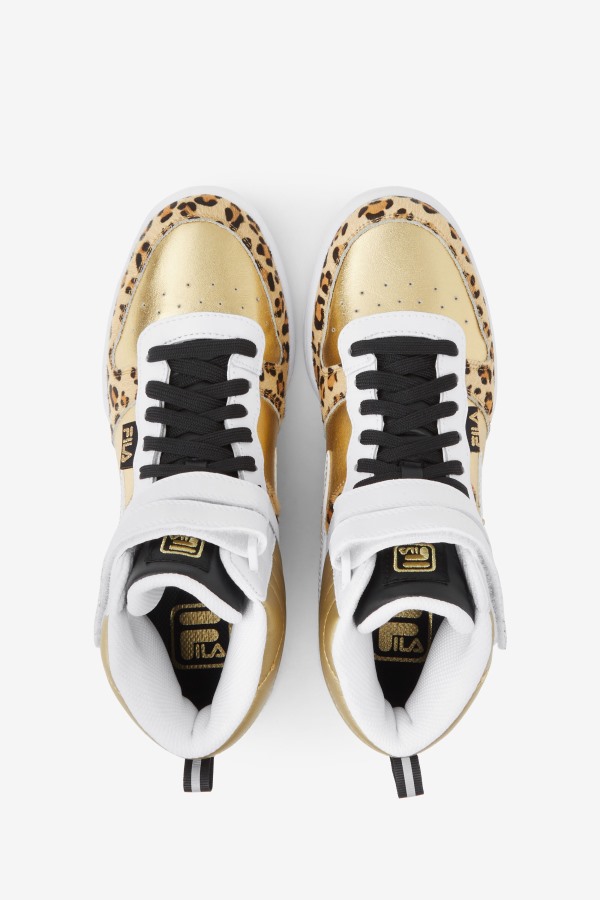Fila Outlets Metallic Gold/White/Black Women\'s F-14 Metallic