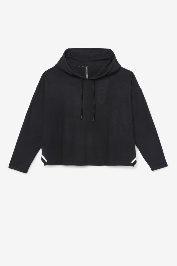 Fi-Lux Cropped Black Hoodie Fila Outlets
