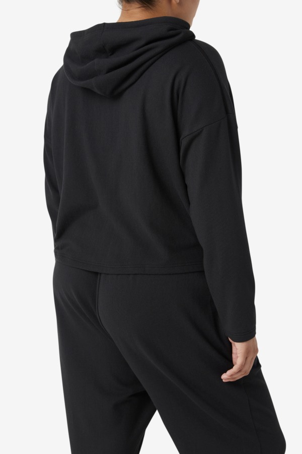 Fi-Lux Cropped Black Hoodie Fila Outlets