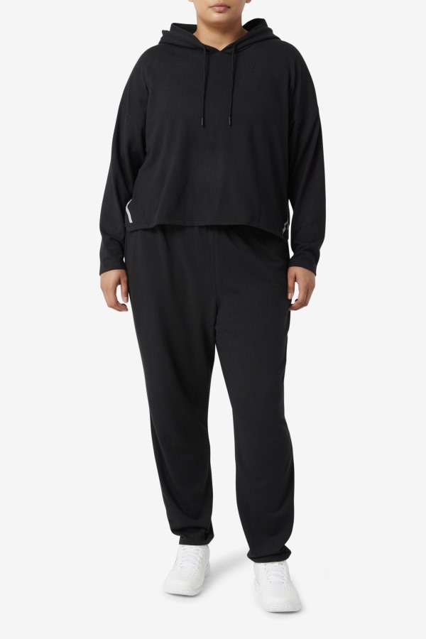 Fi-Lux Cropped Black Hoodie Fila Outlets