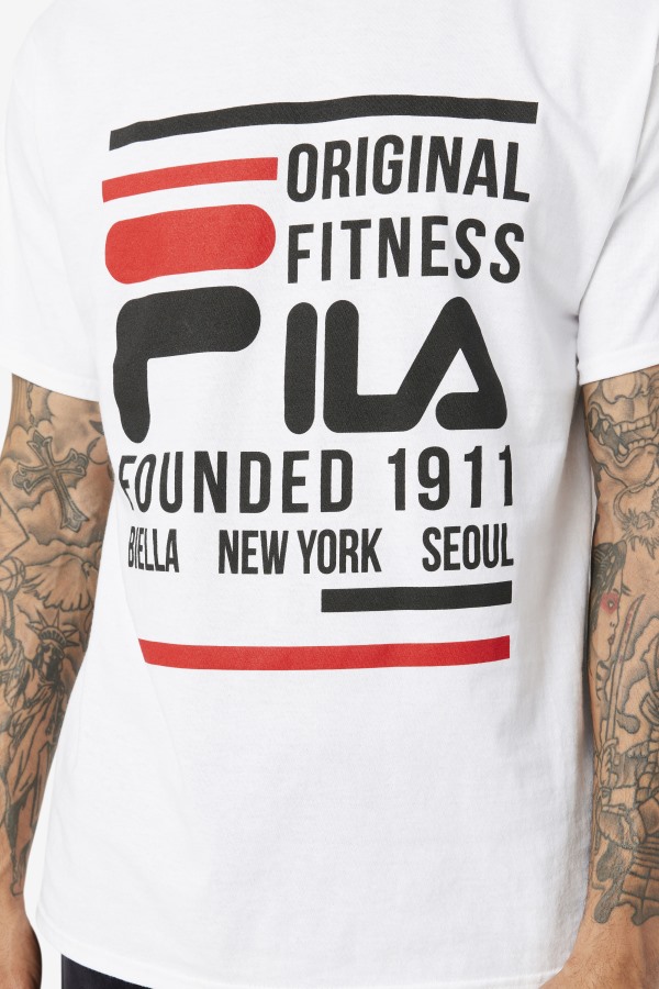 White/Black/Red Fila Outlets Original Fitness Tee