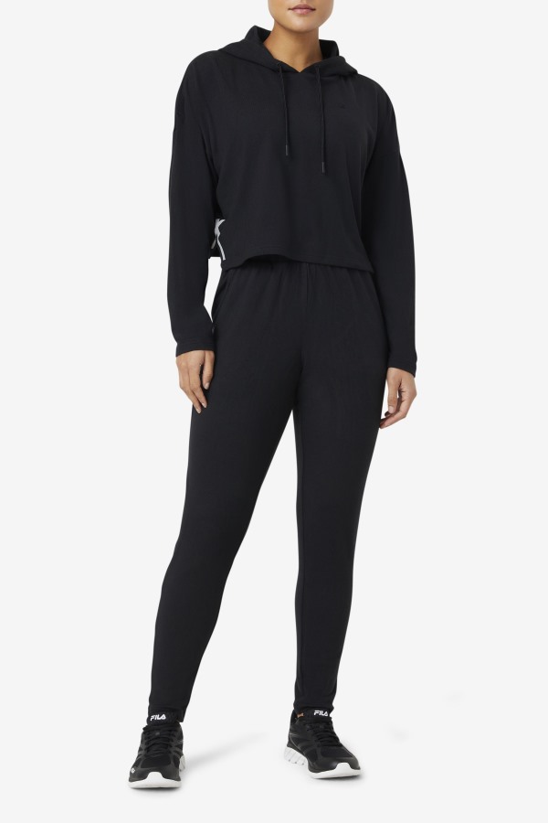 Fi-Lux Cropped Hoodie Black Fila Outlets