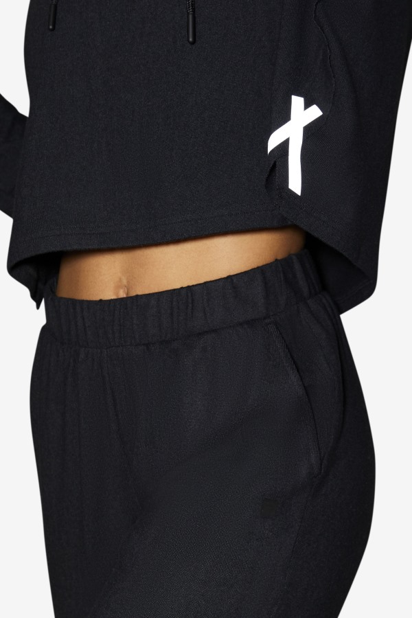 Fi-Lux Cropped Hoodie Black Fila Outlets