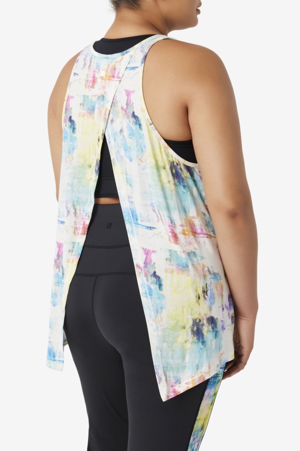Fila Outlets Tie Dye Fi-Lux Open Back Tank Top