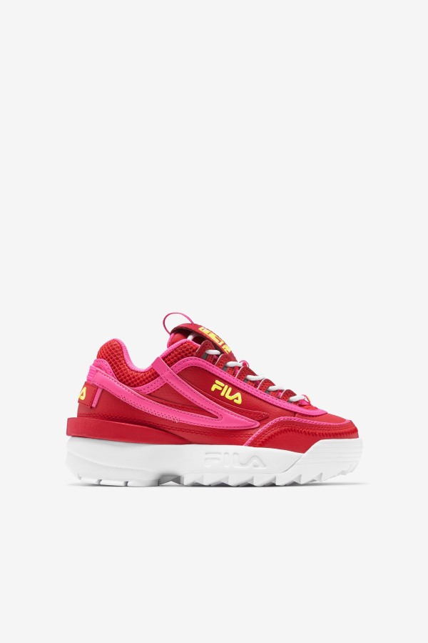 Red/Pink/Yellow Fila Outlets Big Kids' Disruptor 2 Exp