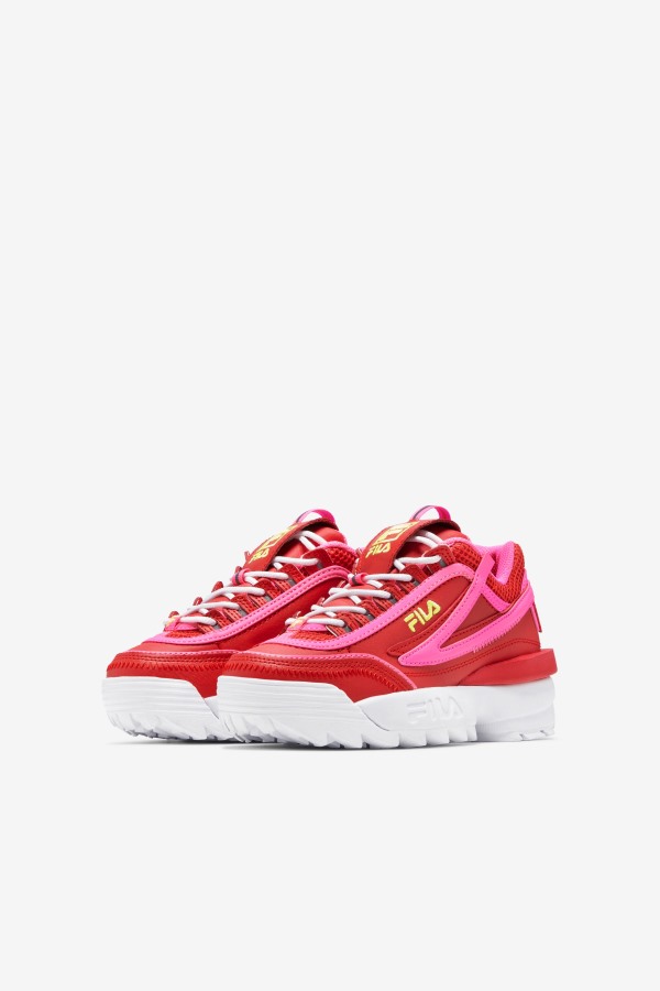 Red/Pink/Yellow Fila Outlets Big Kids\' Disruptor 2 Exp