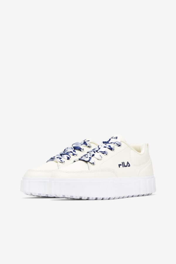 Fila Outlets Women\'s Sandblast Low Satin Lace White/Navy/White