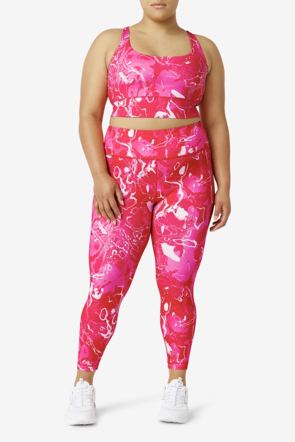 Pink Marble Fila Outlets Forza Sleek 7/8 Leggings