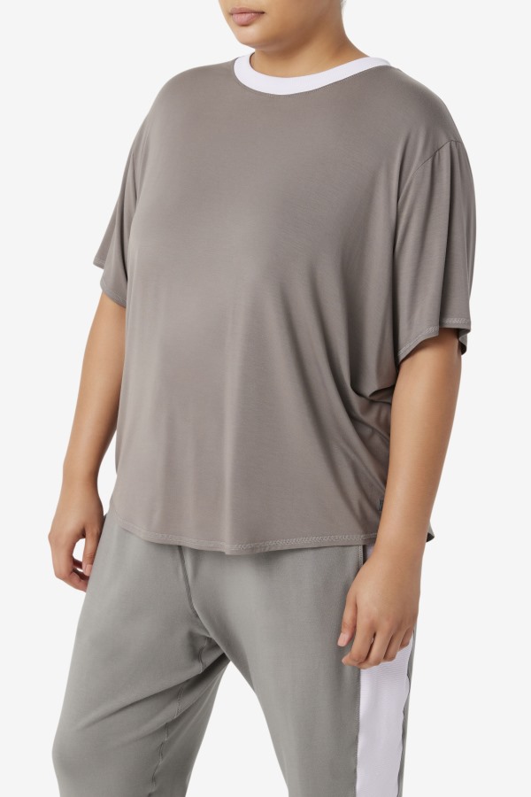 Fi-Lux Short Sleeve Top Fila Outlets Gargoyle/Lavender Blue