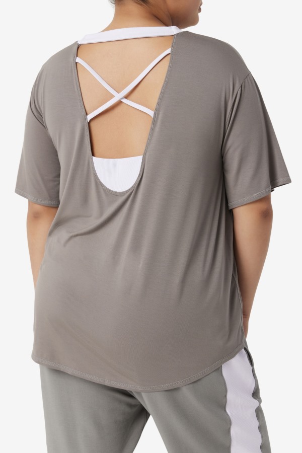 Fi-Lux Short Sleeve Top Fila Outlets Gargoyle/Lavender Blue