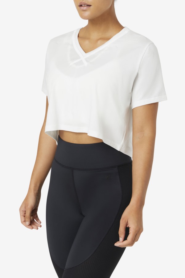 Fila Outlets White Fi-Lux High-Low Crop Top