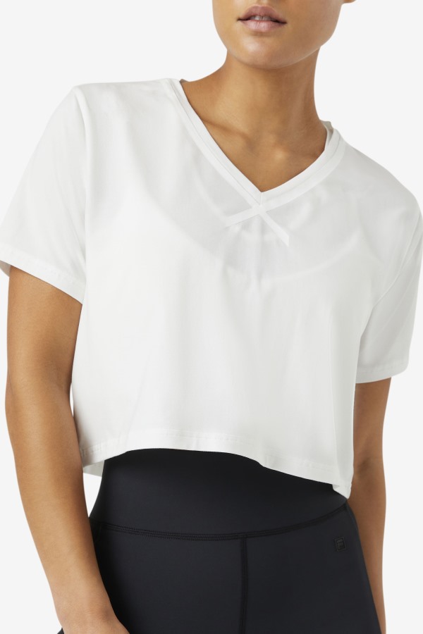 Fila Outlets White Fi-Lux High-Low Crop Top