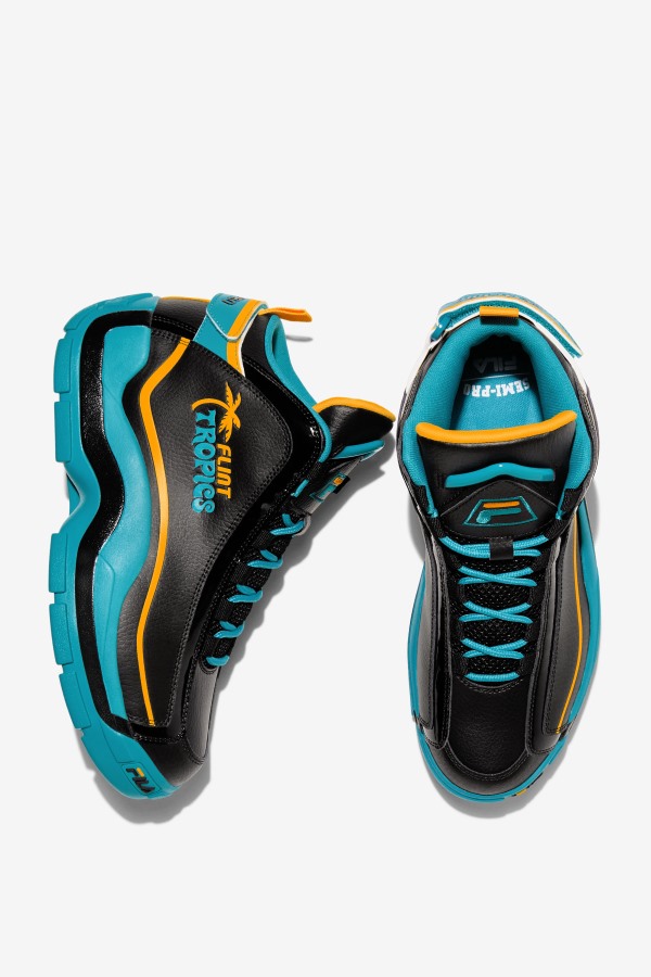 Men\'s Grant Hill 2 x Semi-Pro Fila Outlets Black/Teal/Zinnia