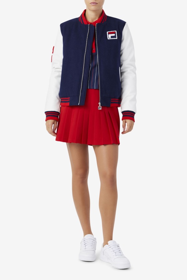 Dixon Varsity Jacket Navy/White/Red Fila Outlets