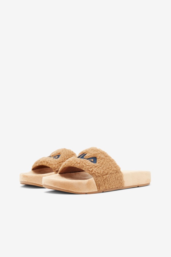 Fila Outlets Beige/Navy/Red Women\'s Fuzzy Drifter