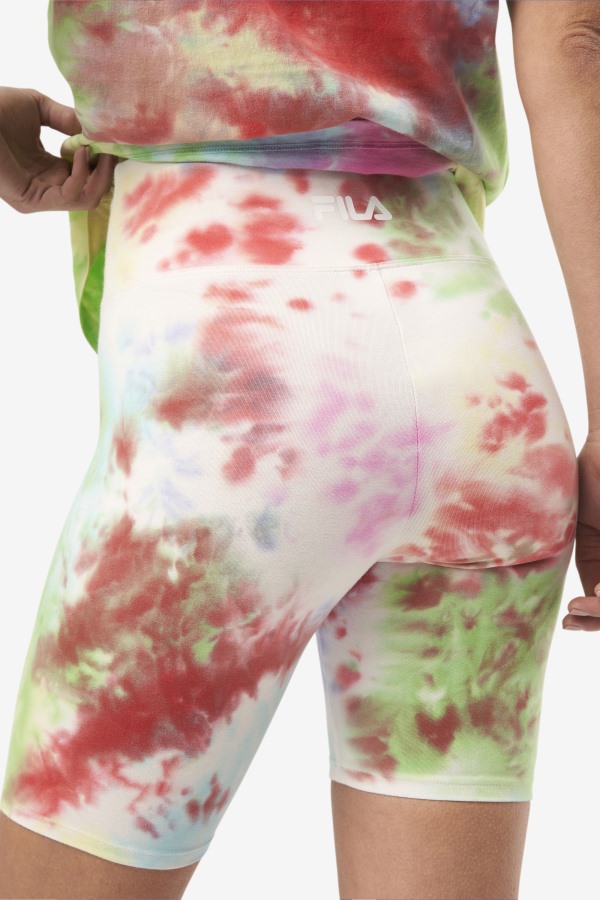 Taima Tie Dye Bike Short Green/White/Periwinkle/Red Fila Outlets