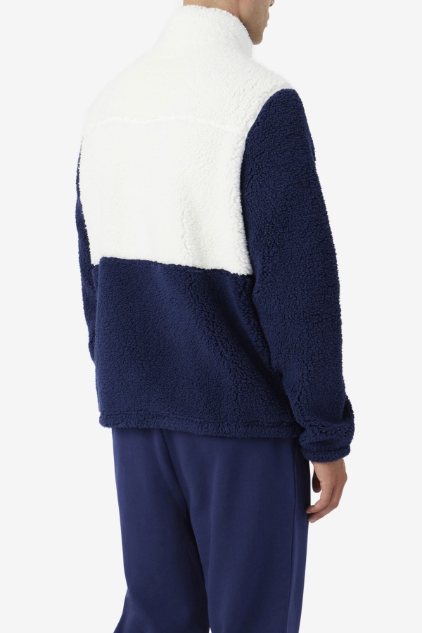 Egret/Navy/Deep Lake Fila Outlets Ravi Sherpa Jacket
