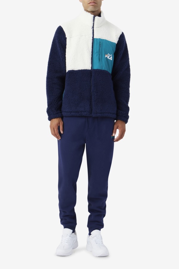 Egret/Navy/Deep Lake Fila Outlets Ravi Sherpa Jacket