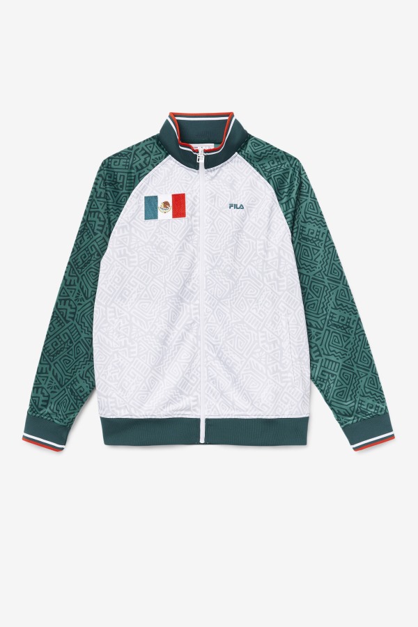 June Bug/White/Fiery Red Fila Outlets Mexico Track Jacket
