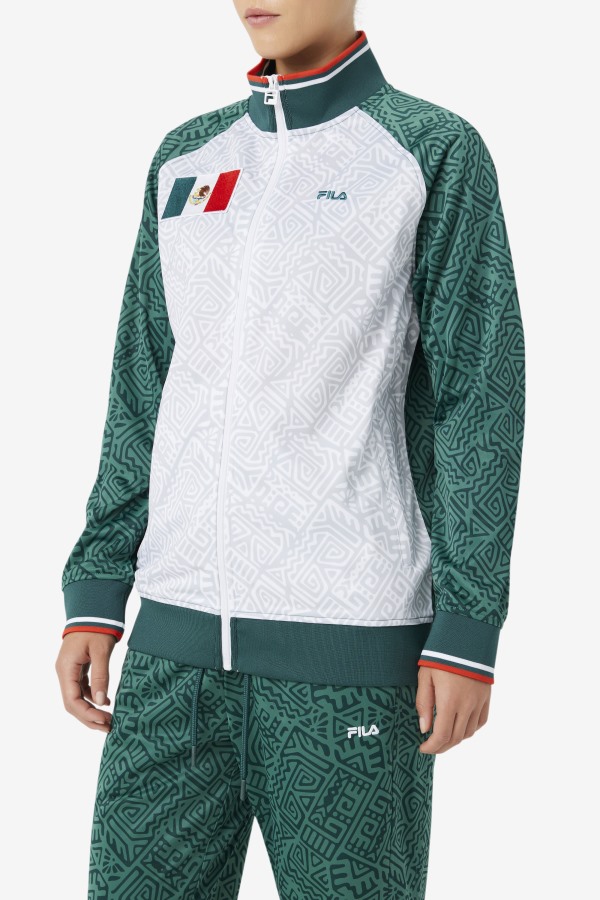 June Bug/White/Fiery Red Fila Outlets Mexico Track Jacket