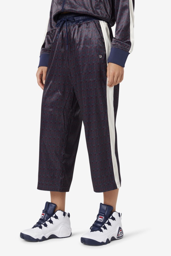Aviana Cropped Satin Pant Fila Outlets Peacoat/Tofu